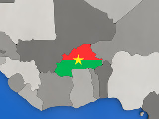 Burkina Faso on globe
