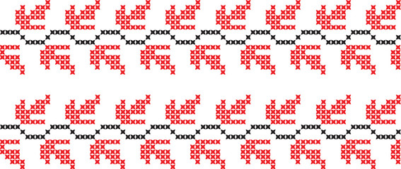 Embroidered cross-national pattern