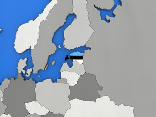 Fototapeta premium Estonia on globe