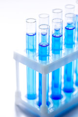 Laboratory, chemistry and science concept on white background