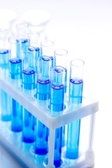 Laboratory, chemistry and science concept on white background