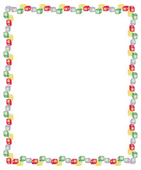 Vertical frame with children cubes. Vector clip art.