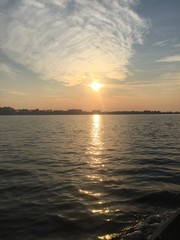 sunset over the lake 