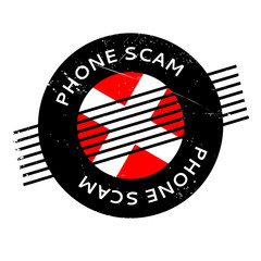 Phone Scam rubber stamp. Grunge design with dust scratches. Effects can be easily removed for a clean, crisp look. Color is easily changed.