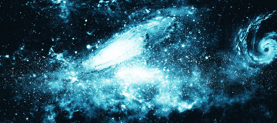 Nebula and galaxy./ Universe filled with stars.  © Dark Illusion