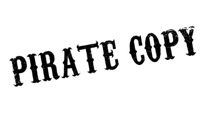 Pirate Copy rubber stamp. Grunge design with dust scratches. Effects can be easily removed for a clean, crisp look. Color is easily changed.