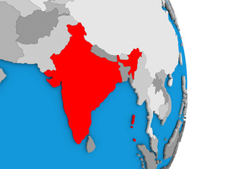 Fototapeta premium India on globe