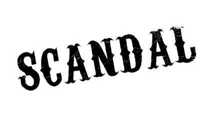 Scandal rubber stamp. Grunge design with dust scratches. Effects can be easily removed for a clean, crisp look. Color is easily changed.