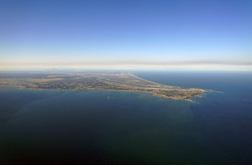 Obraz premium Aerial view of the Choshi Peninsula in Chiba Prefecture near Tokyo, Japan
