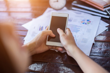 Business team working on laptop, while sitting at office. Busine