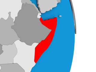 Fototapeta premium Somalia on globe