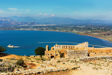 Panoramic view from the fortress of Palamidi, Nafplio, Greece