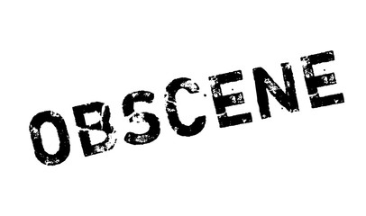 Obscene rubber stamp. Grunge design with dust scratches. Effects can be easily removed for a clean, crisp look. Color is easily changed.