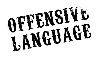 Offensive Language rubber stamp. Grunge design with dust scratches. Effects can be easily removed for a clean, crisp look. Color is easily changed.