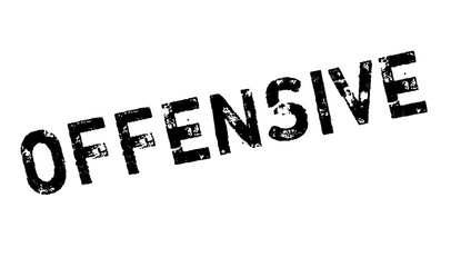Offensive rubber stamp. Grunge design with dust scratches. Effects can be easily removed for a clean, crisp look. Color is easily changed.