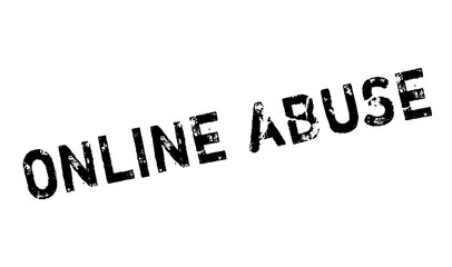 Online Abuse rubber stamp. Grunge design with dust scratches. Effects can be easily removed for a clean, crisp look. Color is easily changed.