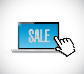 computer. online sale concept illustration design