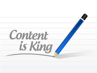 content is king message and pencil