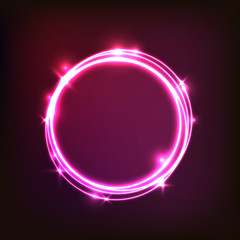 Abstract glowing pink background with circles