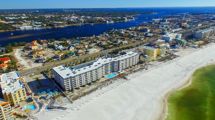 FORT WALTON, FL - FEBRUARY 2016: Aerial view of city and coat. F