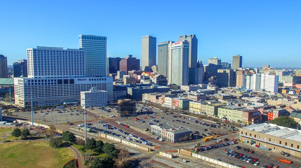Fototapeta na wymiar NEW ORLEANS, LA - FEBRUARY 2016: Aerial city view. New Orleans a