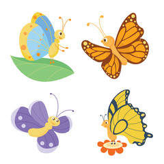 Colorful butterflies vector.