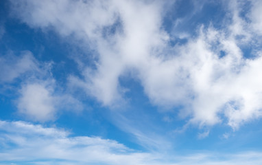 Cloud in bright day light blue sky texture background. Cool Weat