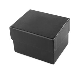Black cardboard box on white background