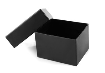 Black empty box on white background