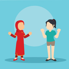 muslim girl trying chinese dress