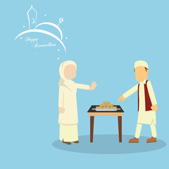 muslim girl stop muslim boy for eating while fasting