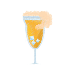 drawing cocktail mimosa drink celebration vector illustration eps 10