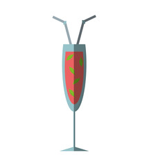 mojito cocktail refreshing cold beverage shadow vector illustration eps 10