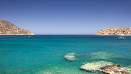View out to Spinalonga from the main island of Crete