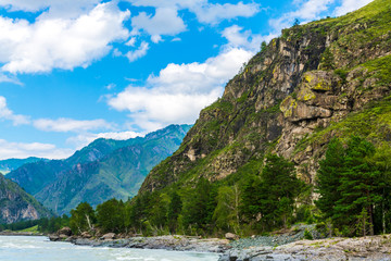 Mountain river Katun, Russia, Siberia, Altai Mountains, Katun ri