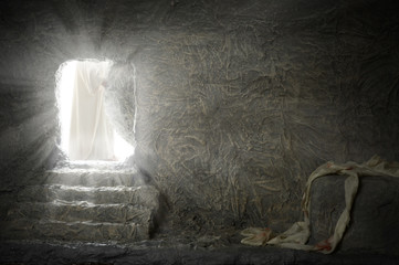 Jesus Leaving Empty Tomb - 134419321