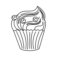 delicious cupcake sweet icon vector illustration design