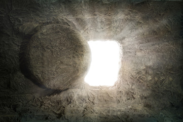 The Tomb of Jesus With Light Coming from Inside