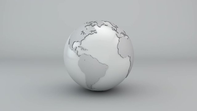 Earth 1022: An Earth globe rotates on a white cyc (Loop).