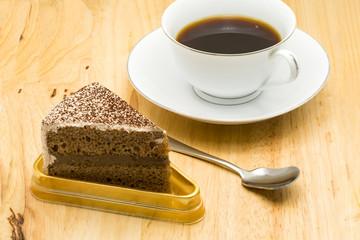 Coffee cake with a cup of coffee