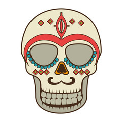 skull mask mexican culture vector illustration design