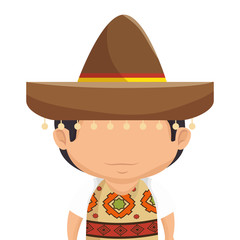 mexican man character isolated icon vector illustration design