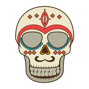 skull mask mexican culture vector illustration design