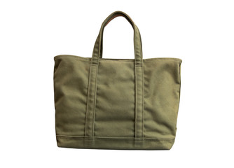 canvas texture tote bag isolated white background