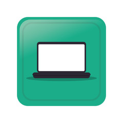 laptop square  button image vector illustration design 