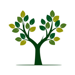 Green Tree. Vector Illustration.