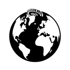 coin with letter b money related icon image black and white  vector illustration design 