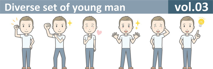 Diverse set of young man, EPS10 vol.03