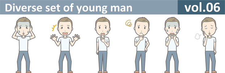 Diverse set of young man, EPS10 vol.06