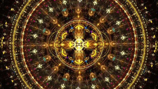 Rotating  Filigreed Fractal Pattern -   Looping Video Footage 